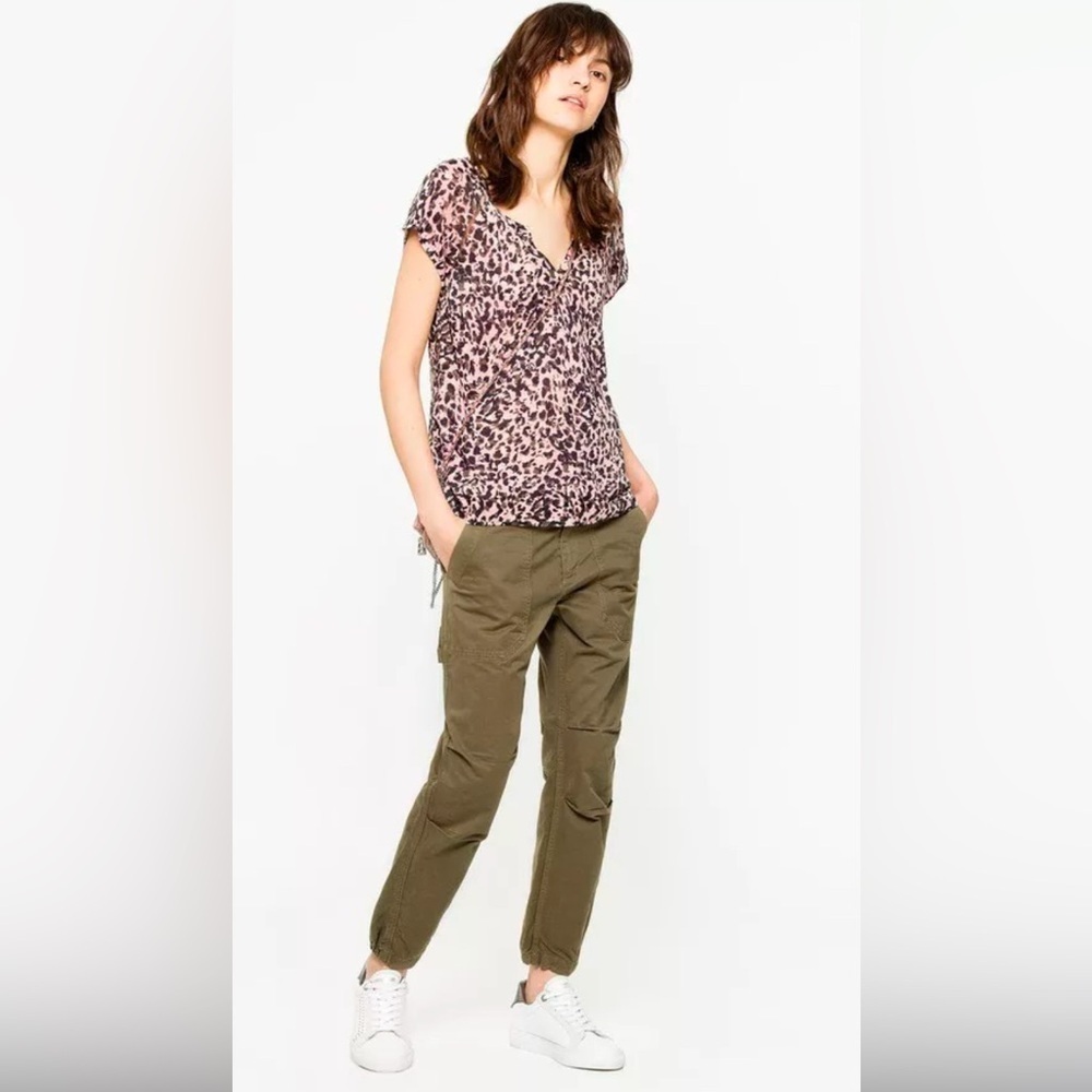 ZADIG & VOLTAIRE Zadig Women's Khaki Palma Grunge Cargo Pants - Picture 2 of 5